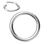 NewkeepsR 1.6mmx8mm Aro de titanio con bisagra tipo segmento clicker sin costuras para la nariz, pendiente de trago y cartílago transversal para mujer