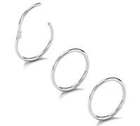 NewkeepsR 3 piezas-1,0mm de espesor 316L acero quirúrgico con bisagras Clicker segmento anillos sin costura, lóbulo sin costura cartílago tragus pendiente nariz aro-6mm