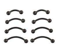 NewkeepsR 4 pares-1,0mm Titanio Negro Barra curvada curvada Banana Bar, puente de torre Hélice Anillos para cejas Piercing vertical Labret Joyería 6mm/8mm/10mm/12mm