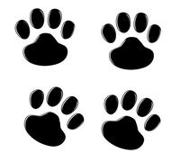 NewL 4 calcomanías cromadas 3D Negras con Huella de Perro para Coche, Emblema Decorativo (Negro)