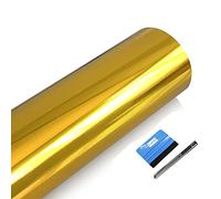 NewL Adhesivo de Vinilo Cromado con Espejo Brillante para Coche, Bicicleta y Motor, sin Burbujas, Accesorios para automóviles Dorado 50cm x 150cm