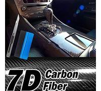 NewL Adhesivo de Vinilo de Fibra de Carbono 7D de Alto Brillo con Aire Realease sin Burbujas, Antiarrugas, Viene con Herramienta de instalación (45 cm x 152 cm)