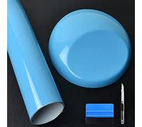 NewL Burbuja autoadhesiva de Vinilo Azul Claro de Alto Brillo - Calificación al Aire Libre para Uso automotriz (45 cm x 150 cm)