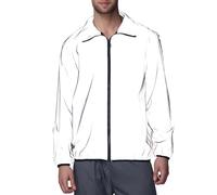 NewL Chaqueta reflectante para hombre de alta visibilidad para deporte, festivales rave Ropa holográfica Y2K a prueba de viento (FR/ES, Letras, L, Regular, Regular, Gris)