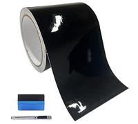 NewL Cinta adhesiva de vinilo negra de 10 cm x 900 cm, liberación de aire para coches, antiarañazos, protector de umbral de puerta de coche (brillante, 10 cm x 900 cm)