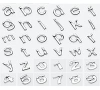 NewL Emblema Adhesivo de Letras y Números Metálicos Personalizado Plateado