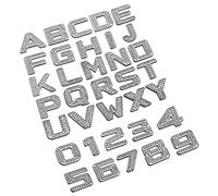 NewL Kit de Emblema de Letras de Metal con Diamantes de Cristal 3D Personalizables, Color Plateado