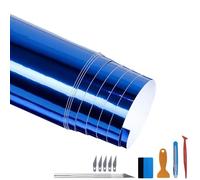 NewL Lámina de vinilo cromado brillante para coche, sin burbujas, autoadhesiva, azul, 30 x 300 cm
