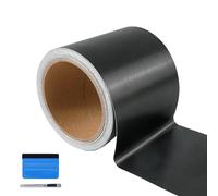 NewL Lámina para Coche, Color Negro Satinado metálico Cepillado, 10 cm x 900 cm, autoadhesiva, para Coche, Moto, Ventana, molduras cromadas, lámina Negra