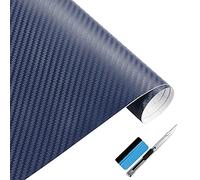 NewL Lámina Vinilo Autoadhesiva Fibra de Carbono 3D Azul 30 x 152 cm
