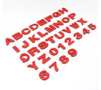 NewL Letras mayúsculas de Metal Rojo Personalizadas para Coche y buzón, Kit de Emblema de Insignia de Nombre (Rojo)