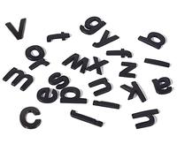 NewL Letras minúsculas metálicas Personalizadas para Adhesivos Decorativos para Coches y buzones, emblemas y Placas identificativas (Negro)