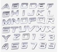 NewL Letras y Números Metálicos 3D Cursivos Cromados Autoadhesivos