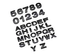 NewL - Pegatinas de Letras metálicas para Coche, buzón y casa, Emblema, Nombre, Insignia, Color Negro (Personalizable)