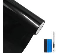 NewL Película de vinilo autoadhesiva de pintura metálica ultra brillante para coche, sin burbujas, accesorios exteriores para automóviles (negro, 50 cm x 150 cm)