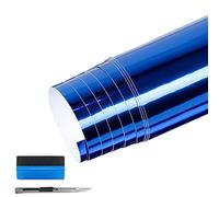 NewL Vinilo Autoadhesivo Espejo Cromado Sin Burbujas 50 x 150 cm Azul