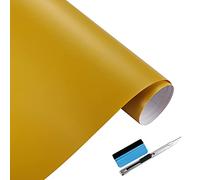 NewL Vinilo Mate Autoadhesivo para Coche Amarillo 30 x 150 cm