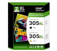 NewLift Tinta 305 305XL para Cartuchos HP 305 XL Negro Y Color Compatibles con HP Deskjet 2820e 2810e 2720e 2722e 2710e 4220e 2720 para Envy 6000 6010e 6020e 6032e 6420e 6010 (2 Unidades Negro,Color)