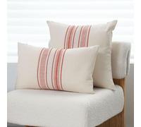 Newliky Fundas Cojines 40x40 cm Boho Rayas Fundas de Cojines Decorativa de Lona Geometría Texturizado Minimalista ModernasFunda de Almohada para Sofá Cama Sala de Estar Hogar Rojo Anaranjado