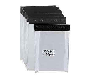 newlng 100Piezas Plástico Bolsas 300x420mm Bolsas Para Envíos Opacas y Autoadhesivas Resistentes al Desgarro Sobres Para Envios Envases Logísticos Textiles Sobres Para Envios de Ropa Blancos