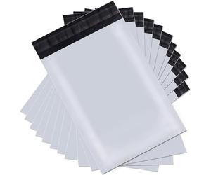 newlng 100Piezas Plástico Bolsas 400x550mm Bolsas Para Envíos Opacas y Autoadhesivas Resistentes al Desgarro Sobres Para Envios Envases Logísticos Textiles Sobres Para Envios de Ropa Blancos