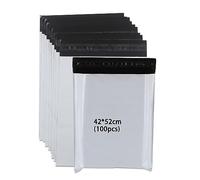 newlng 100Piezas Plástico Bolsas 420x520mm Bolsas Para Envíos Opacas y Autoadhesivas Resistentes al Desgarro Sobres Para Envios Envases Logísticos Textiles Sobres Para Envios de Ropa Blancos