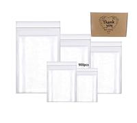 newlng 900 pcs Bolsas de Plástico Transparentes Pequeñas Mezcla de 5 tamaños Bolsas Con CierreBolsas Pequeñas Plastico Transparentes Resellables Bolsas Hermeticas Pequeñas