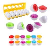 newlng Juguete Huevos de Pascua Plástica Pequeños Color y Forma Reconocimiento Montessori Juguetes Habilidad Motora Fina 2 3 4 5 Años Niños Niñas para Navidad Cumpleaños Fiesta Regalos Pascua 12pcs