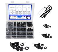 newlng M2 M3 M4 M5 1060piezas Acero al Carbono Juegos de Tuercas y Pernos Negro Tuercas y Arandelas Juego de Mecanico de Cabeza Avellanada Negro Juego de Tornillos