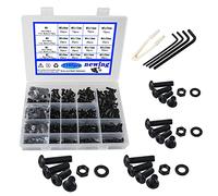 newlng M2 M3 M4 M5 Juego de Tornillos Tornillos y Arandelas 1185piezas Acero al Carbono juegos de Tuercas y Pernos Negro Tuercas y Arandelas de Cabeza Hexagonal