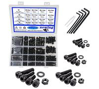 newlng M2 M3 M4 M5 Juego de Tornillos Tornillos y Arandelas 940 piezas Acero al Carbono Juegos de Tuercas y Pernos Negro Tuercas y Arandelas Juego de Tornillos Allen Negro