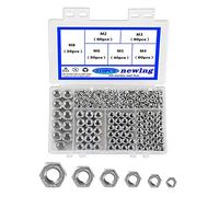 newlng M2 M3 M4 M5 M6 M8 Tuercas A2 -DIN 934 / ISO 4032 Acero Inoxidable304 Tuerca Hexagonal Tuercas Autoblocantes Métrico Hexagonal Tuercas Kits para Sujetador de Máquina 310 piezas