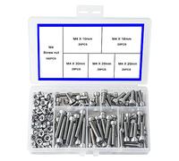 newlng M4 Tornillos de Cabeza Hexagonal de Acero Inoxidable 304 Tornillos con Tuerca Allen Tornillos y Tuercas Caja de Combinación 200pcs