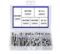 newlng M6 Esquina Exterior Perno Hexagonal 304 Acero Inoxidable Juego de Tornillos Industria de La Maquinaria Tornillos Hexagonales Mecánicos y Tuercas 80pcs