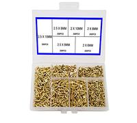 newlng Pequeño de Cabeza Plana Cruzada Autorroscante Cabina Bisagra de La Puerta Accesorios, Accesorios Electrónicos Tornillo Multifuncional DIY Micro Juego de Tornillos de Oro 1200PCS