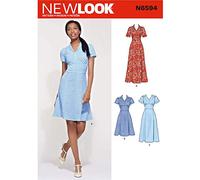NewLook N6594 - Patrón de costura para vestido de mujer en tres longitudes, papel, color blanco