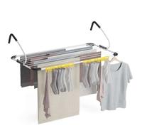 Newlux - Tendedero Balcón XXL Horizon V14 de Metal (107x55.5x28cm). Tendedero barandilla Plegable con Capacidad 14M y Resistencia 10kg. Accesorio Calcetines. Ideal Interiores y Exteriores, Blanco