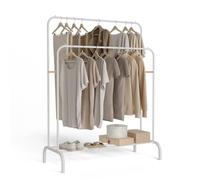 Newlux - Burro Ropa Resistente Hasta 30kg Hangy Duo 30 con Doble Altura. Perchero Burro Ropa Metálico con Gran Estabilidad | Fácil Montaje | Base Antirayaduras (115x50x150cm) | Blanco