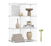 Newlux - Estantería Almacenaje Multiuso 6 Cubos (64,5x94,5x31,5cm), hasta 60Kg Capacidad. Estantería Metálica de Hierro Modular | Zapatero o Armario Abierto, Blanco