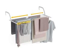 Newlux - Tendedero Balcón Extensible Flex V9 de Acero INOX (+/- 52.5-92,5x35x17cm). Tendedero barandilla Plegable con Capacidad 9M y 7kg. Accesorio Calcetines. Ideal Interiores y Exteriores, Blanco