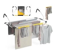 Newlux - Tendedero Balcón XXL Horizon V14 de Metal (107x55.5x28cm). Tendedero barandilla Plegable con Capacidad 14M y Resistencia 10kg. Accesorio Calcetines. Ideal Interiores y Exteriores, Blanco