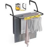 Newlux - Tendedero Radiador Aero V5 de Metal (52.5x34x17cm). Tendedero Balcon XS Plegable con Capacidad 5M y Resistencia 3kg. Incluye Accesorio Calcetines. Ideal Interiores y Exteriores, Negro