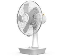 Newlux - Ventilador de sobremesa Desk W500 con 5 Aspas (Ø 40cm), 3 Velocidades, Oscilación 90º y Temporizador 60min. Ventilador de Mesa Grande Abatible 40º con Motor de Cobre | Altura 62cm | Blanco