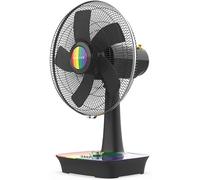 Newlux - Ventilador de sobremesa Grande Abatible W500 con 5 Aspas (Ø 40cm), 3 Velocidades, Oscilación 90º y Temporizador 60min. 40º con Motor de Cobre | Altura 62cm | Arcoiris…