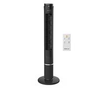 Newlux - Ventilador de Torre sin Aspas W130 (45W) con Altura 103,5cm, 3 Vel, 3 Modos, Oscilación de 70º, Temporizador 12h y Diseño Compacto. Ventilador de Pie con Mando a Distancia (Negro)