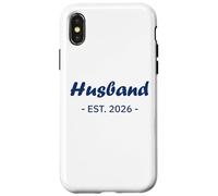 Newlywed Marriage Quote Minimalist Simple Husband EST 2026 Carcasa para iPhone X/XS