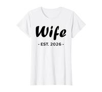 Newlywed Marriage Quote Minimalist Simple Wife EST 2026 Camiseta