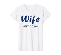 Newlywed Marriage Quote Minimalist Simple Wife EST 2026 Camiseta