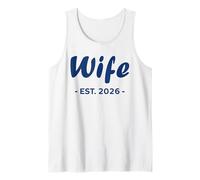Newlywed Marriage Quote Minimalist Simple Wife EST 2026 Camiseta sin Mangas