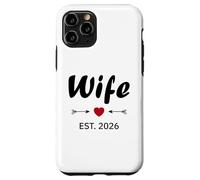 Newlywed Marriage Quote Minimalist Simple Wife EST 2026 Carcasa para iPhone 11 Pro